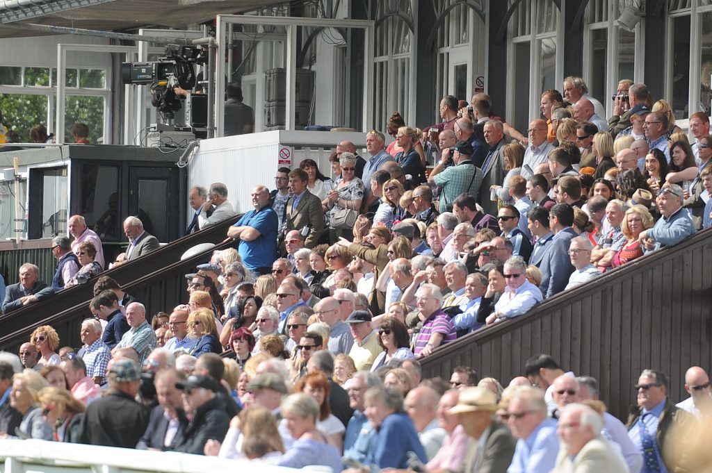 Packed stands at Perth Races Family Day.