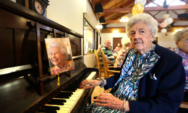Agnes (Nessie) Manzie celebrating her 100th Birthday at Seaton Grove in 2017.