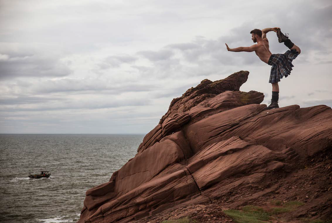The book features images from all over Scotland, including Arbroath cliffs.