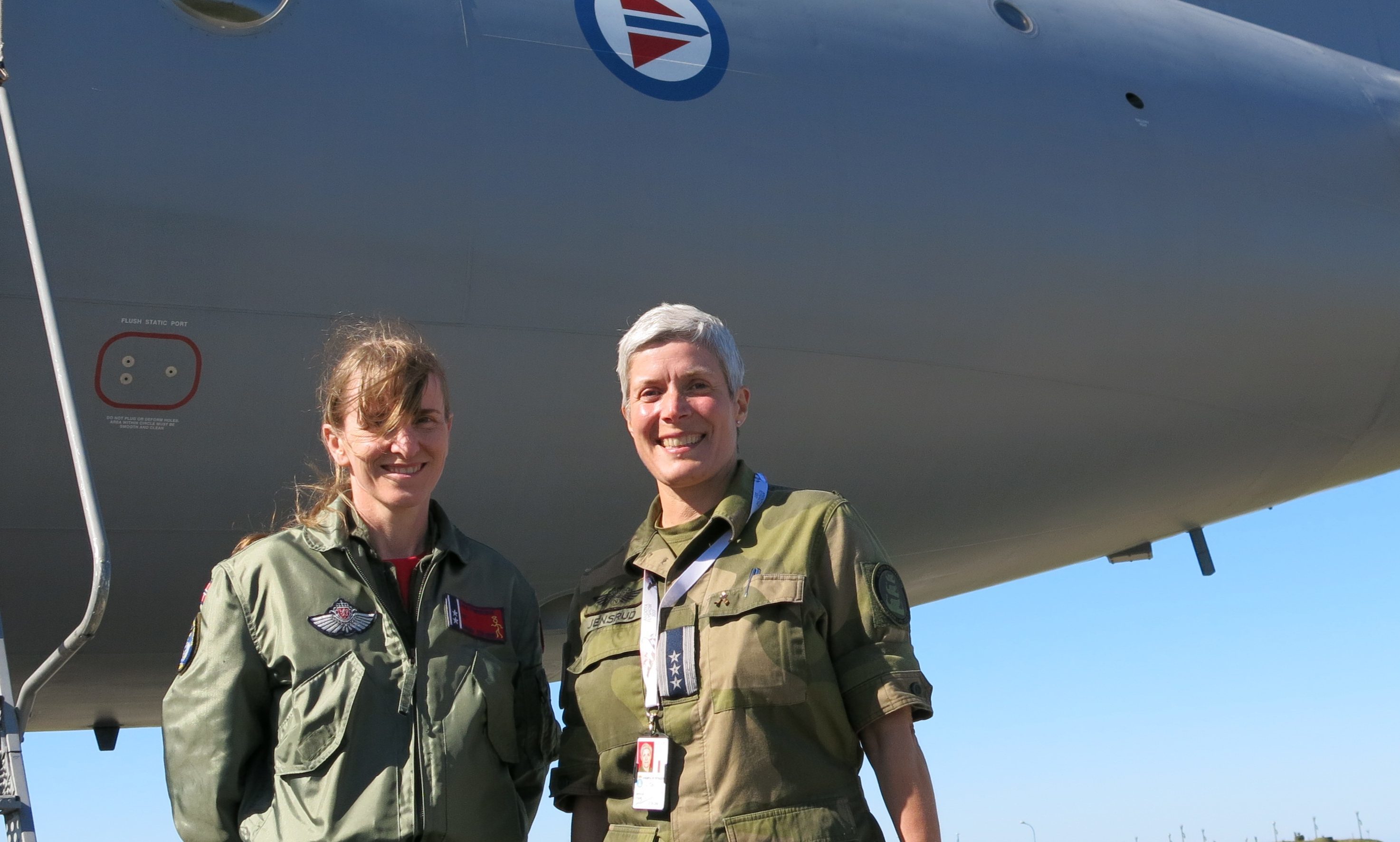 Lt Col Christen Pedersen, commanding officer of 333 Squadron and Col Invgild Jensrud, commanding officer of Andoya Air Base greeted the Fife visitors