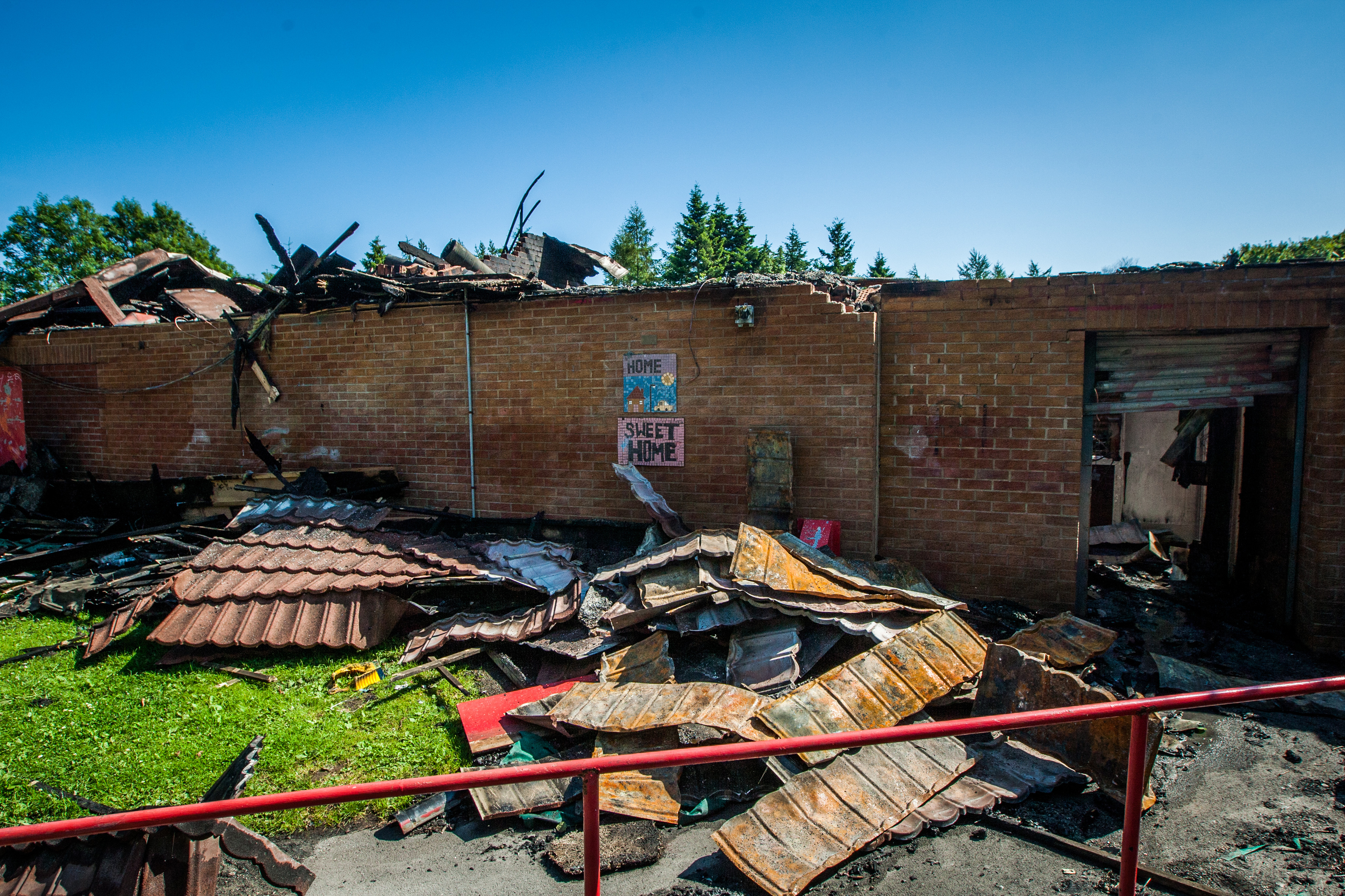 The fire damaged Mill O' Mains Community Pavilion.