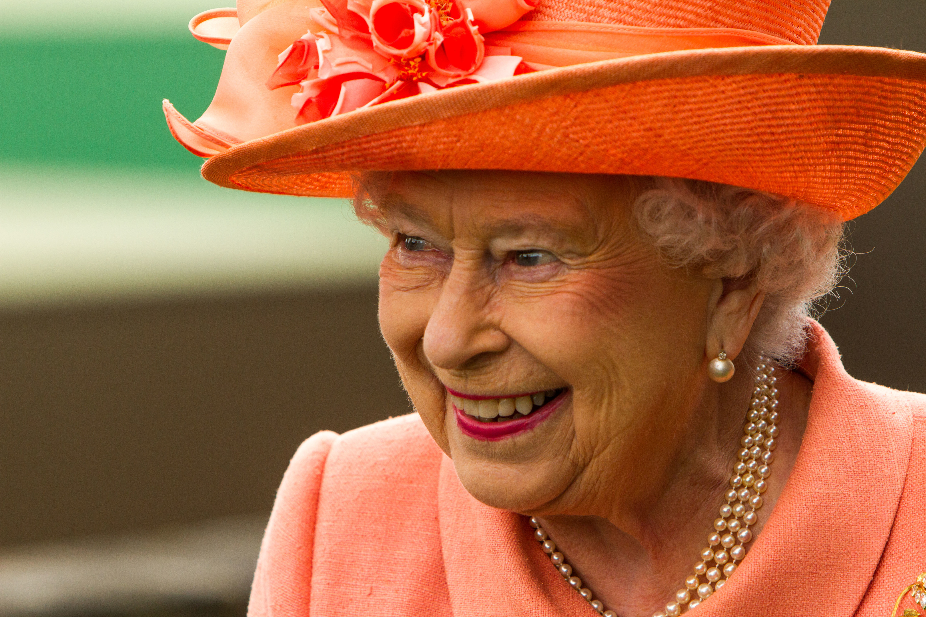 The Queen arrives at Highland Spring in Blackford.