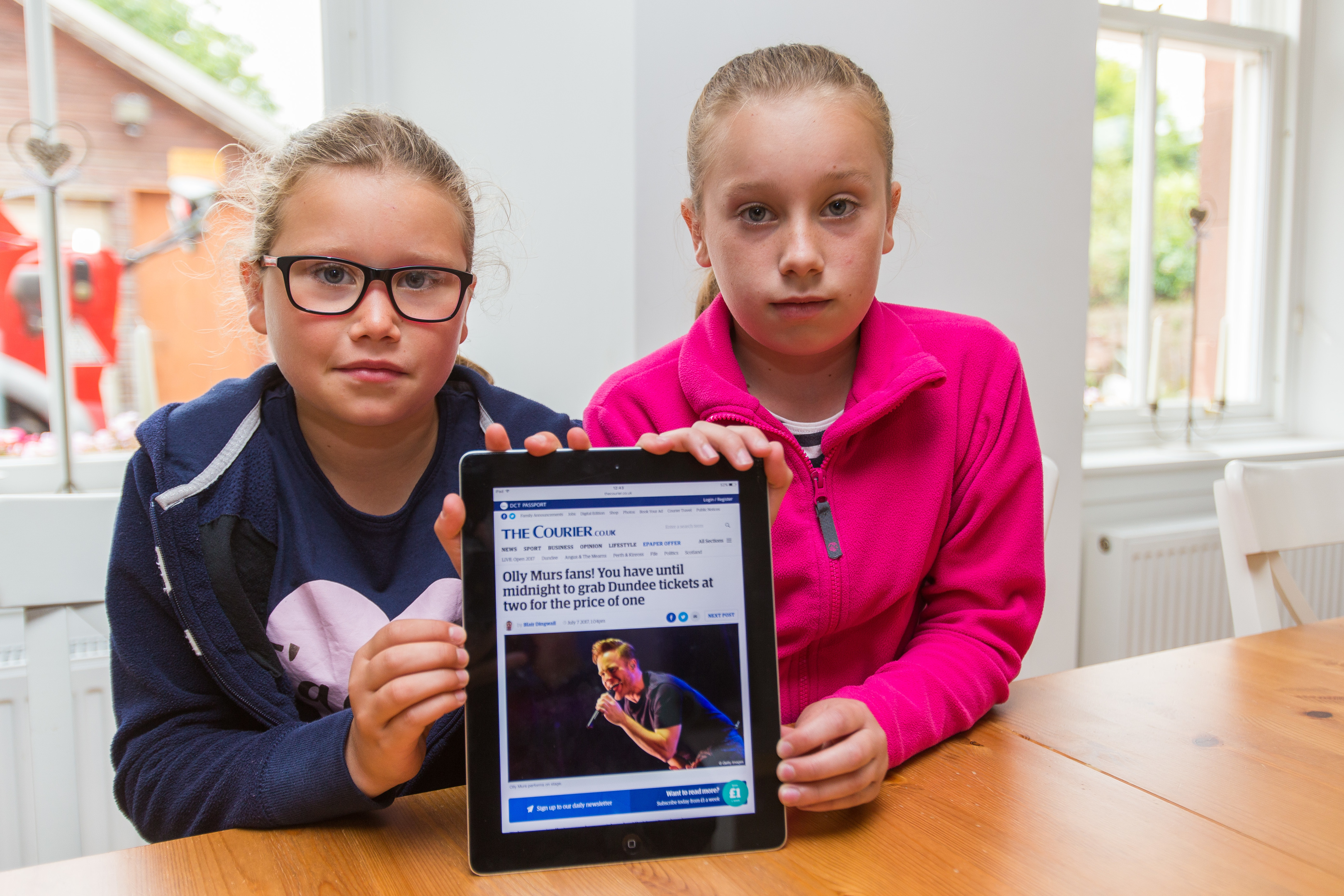 Molly and Mya's mum Karen was able to buy a second set of tickets after seeing an offer highlighted by The Courier.