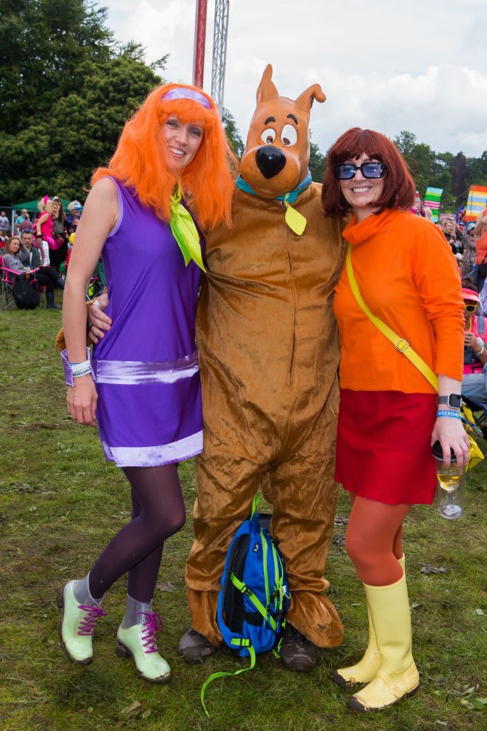 Tracey Dickson (40), Robert Lauchlan (42), Lynn Vance (42) from Broughty Ferry at Rewind Festival 2017.