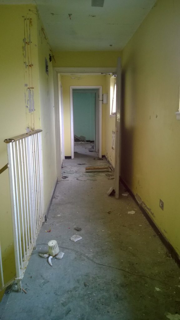 An eerie hallway at Strathmartine Hospital.