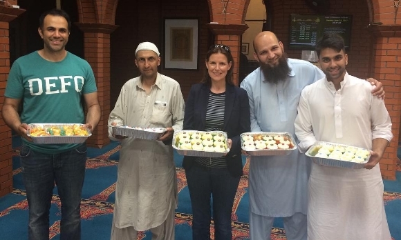 The Bake down Barriers message reaches Aylesbury mosque.
