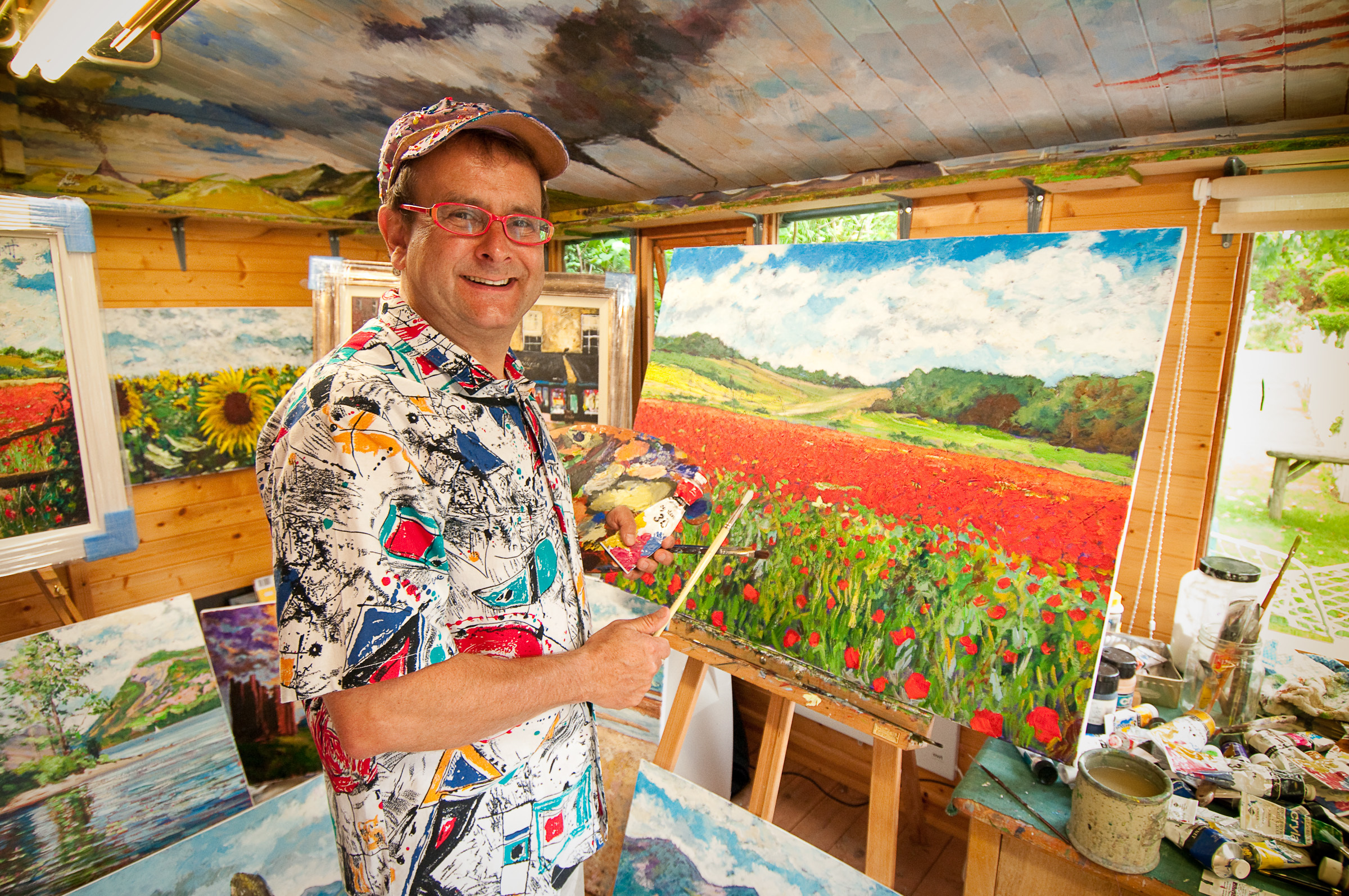 Timmy Mallett in his art studio where he is taking inspiration from Tayside for his next work.