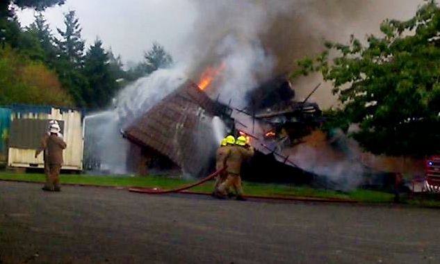 The Mill O' Mains pavilion blaze.