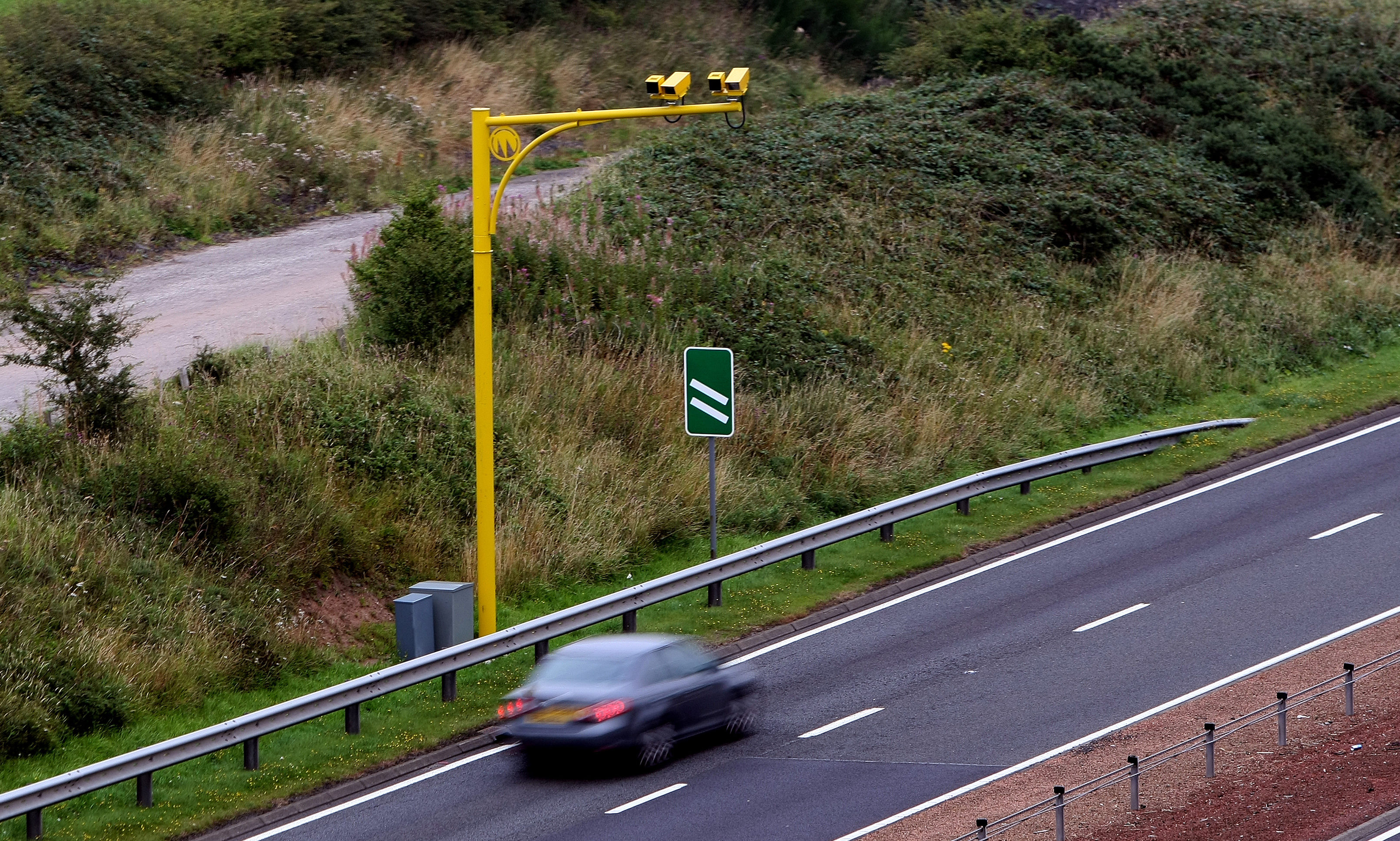An average speed camera on the A9 near Blackford.