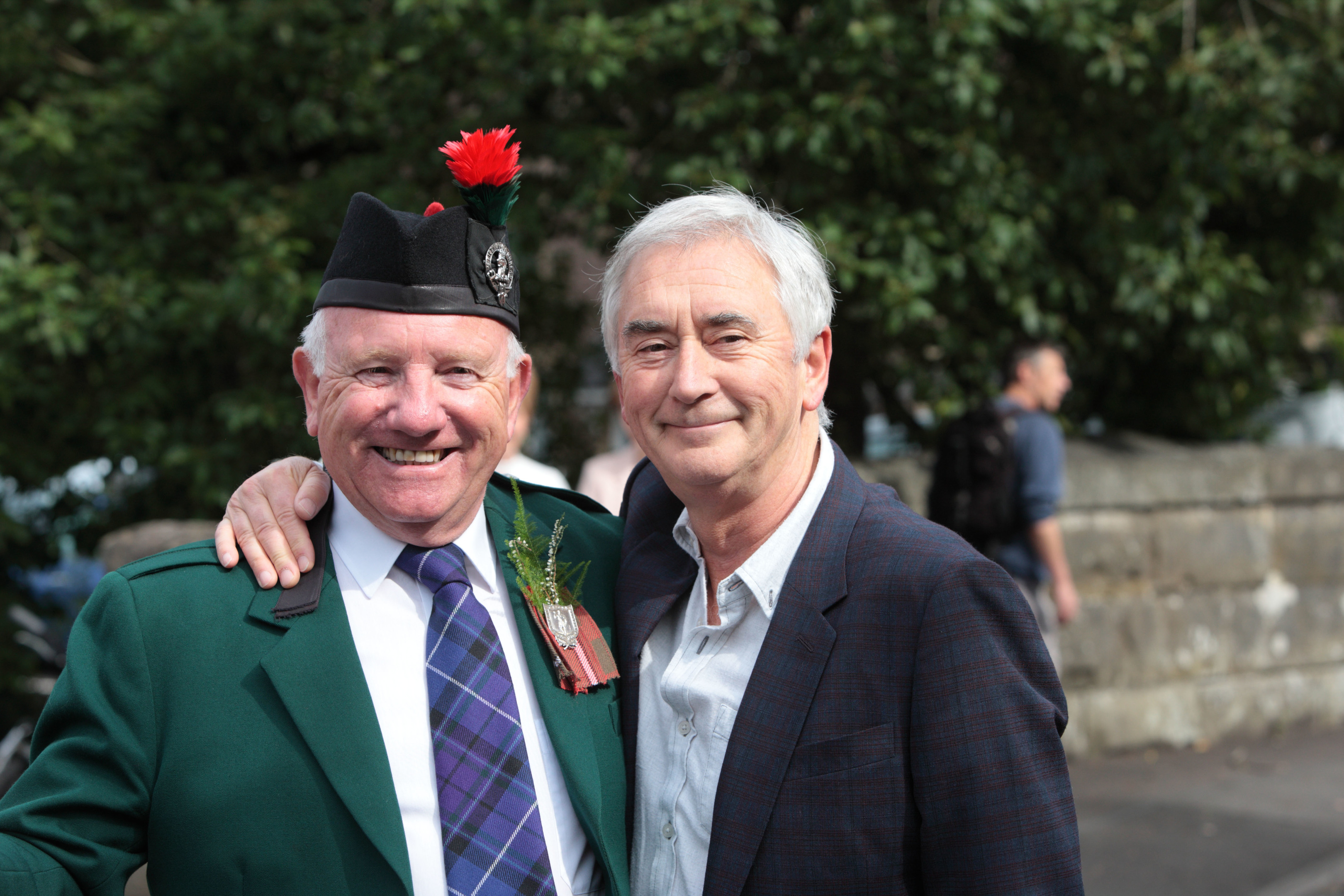 Chief Jim McGregor and Actor Denis Lawson pictured in Crieff on Sunday. Picture: Phil Hannah.