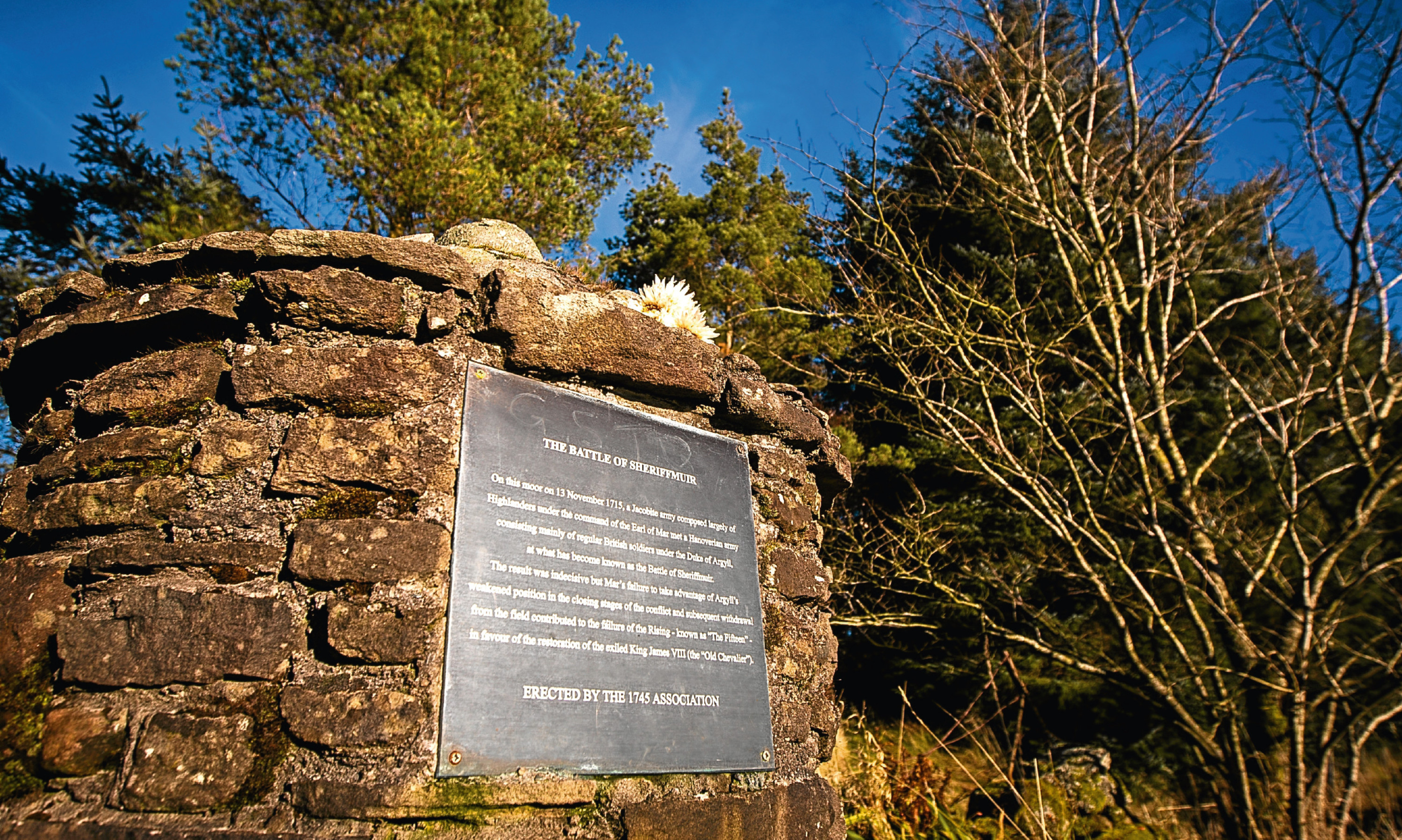 The memorial cairn at the site of the Battle of Sheriffmuir.