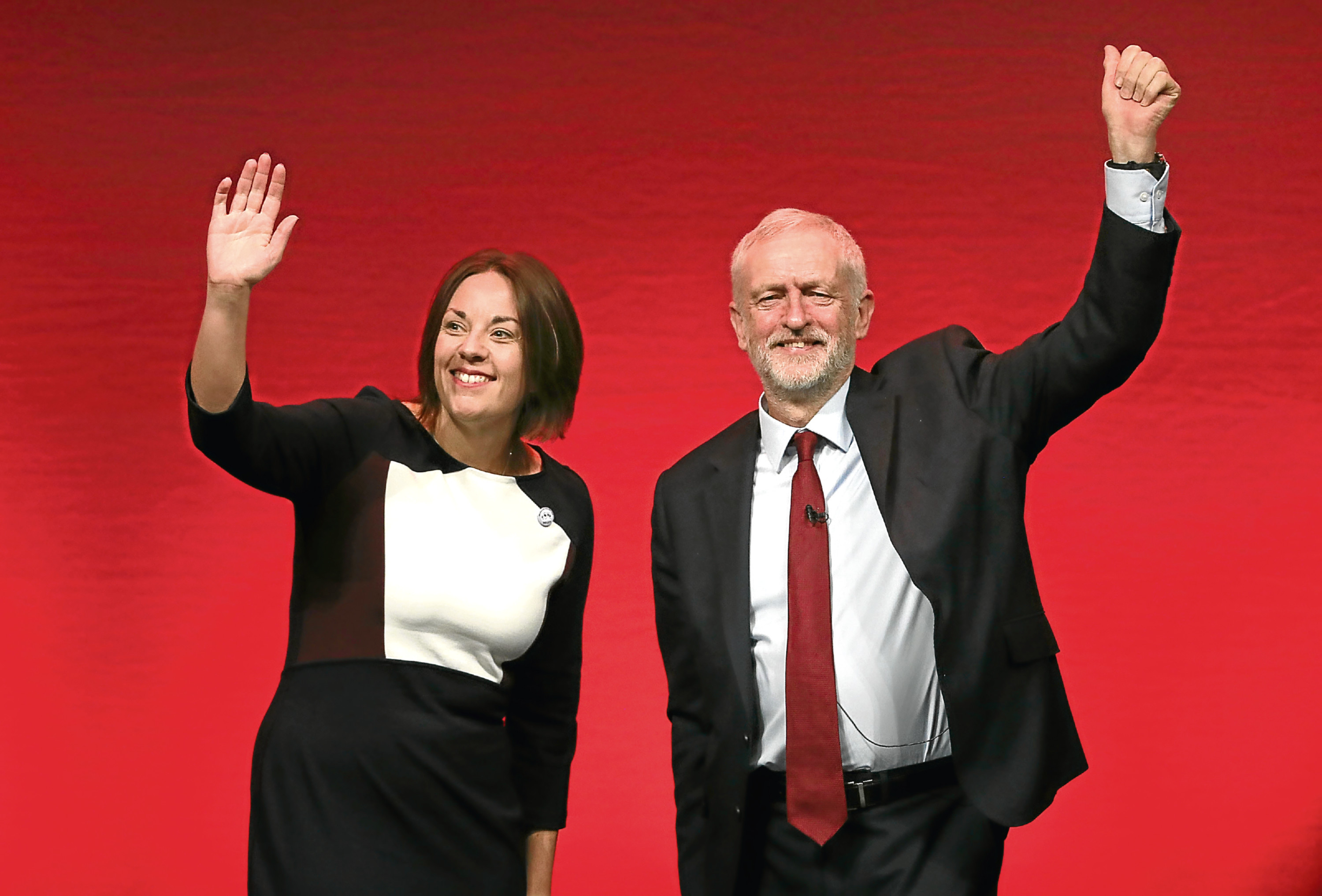 Former Scottish Labour leader Kezia Dugdale and Labour leader Jeremy Corbyn.