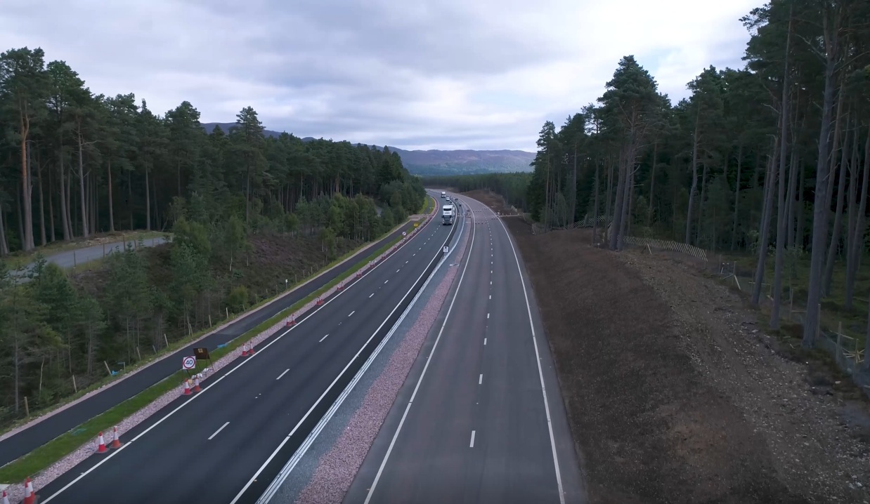 The Kincraig to Dalraddy dualling is almost complete.