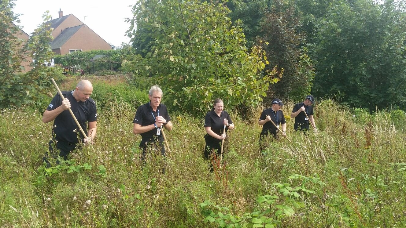 Police searching in the Nursery Park area of Brechin for missing man Anthony Kelbie.