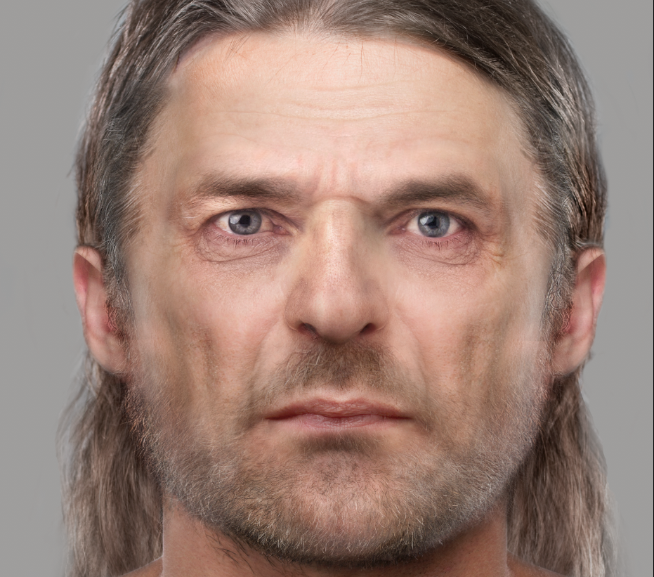 Facial reconstruction of the skeleton found at Bridge of Tilt.