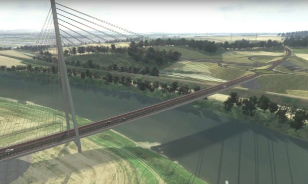 A computer-generated image of how the Cross Tay Link Road could look. The road is one of dozens of projects included in the submission for the long-awaited Tay Cities Deal.
