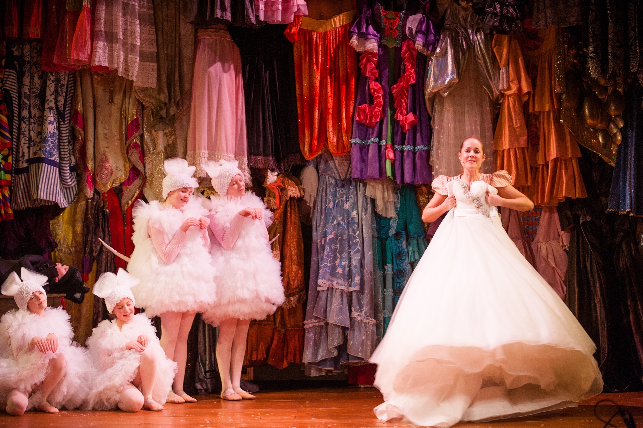 Hundreds of costumes made a backdrop to the 2013 production of Cinderella.