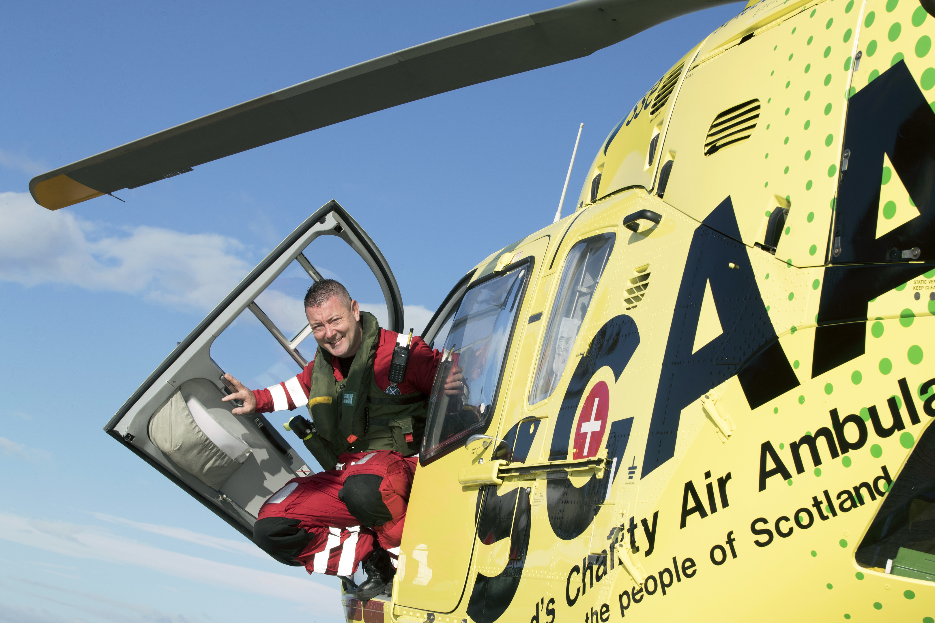 SCAA Paramedic Craig McDonald plans to brave a parachute jump to raise money for good causes. Picture: Perthshire Picture Agency.