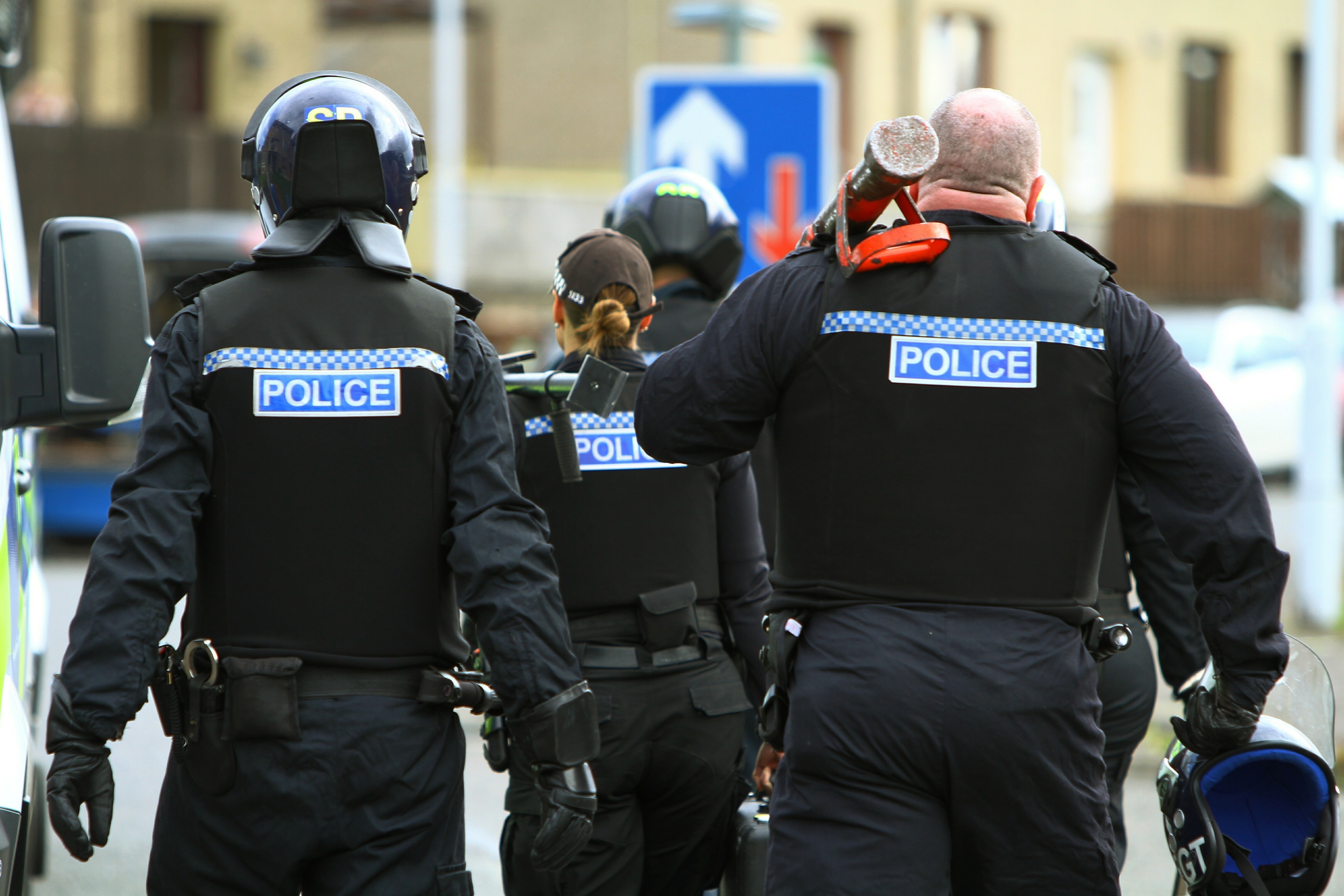 Police on a drugs bust in Fife.