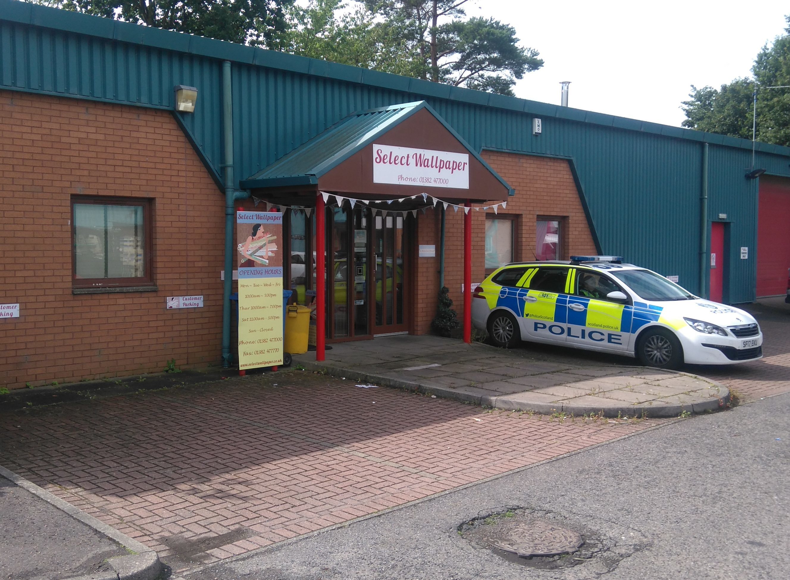 Police remained at the shop on Thursday morning.