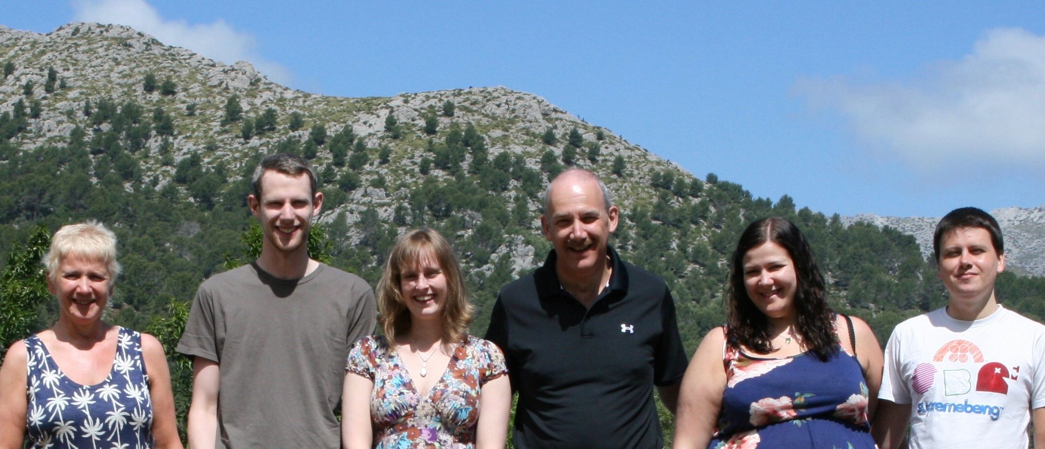 Anne, David, Laura, Roger, Lynne and James on a family holiday to Majorca in 2010.