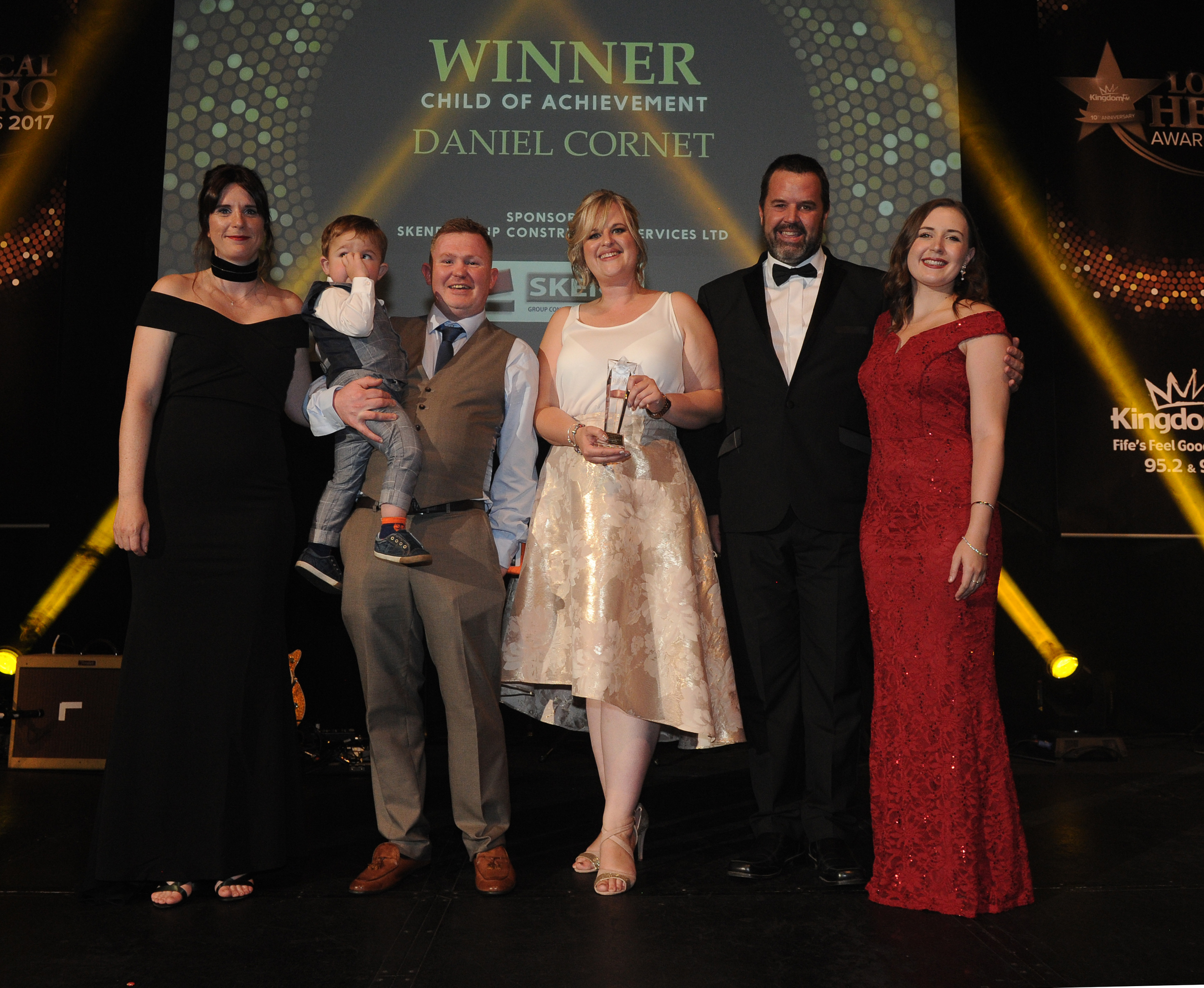 Daniel Cornet and his family picked up the Child of Achievement Award on Friday night.