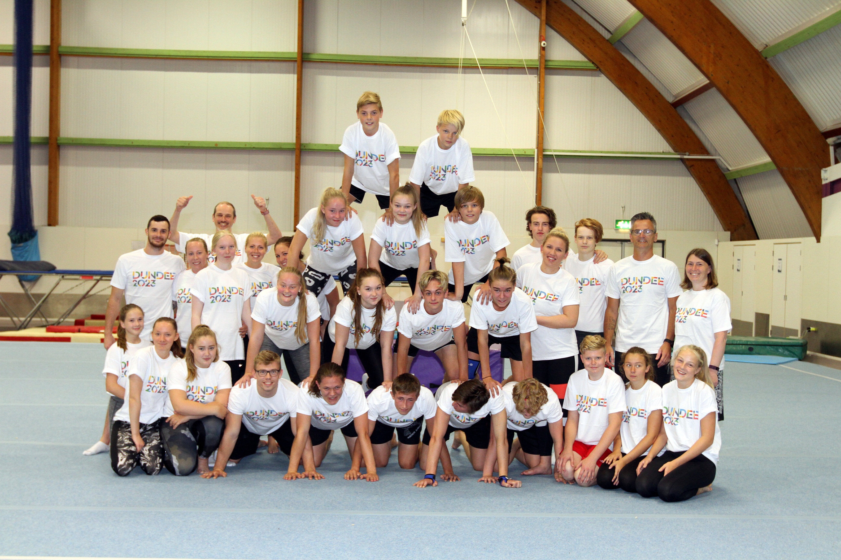 The gymnasts were gifted official Dundee 2023  t -shirts