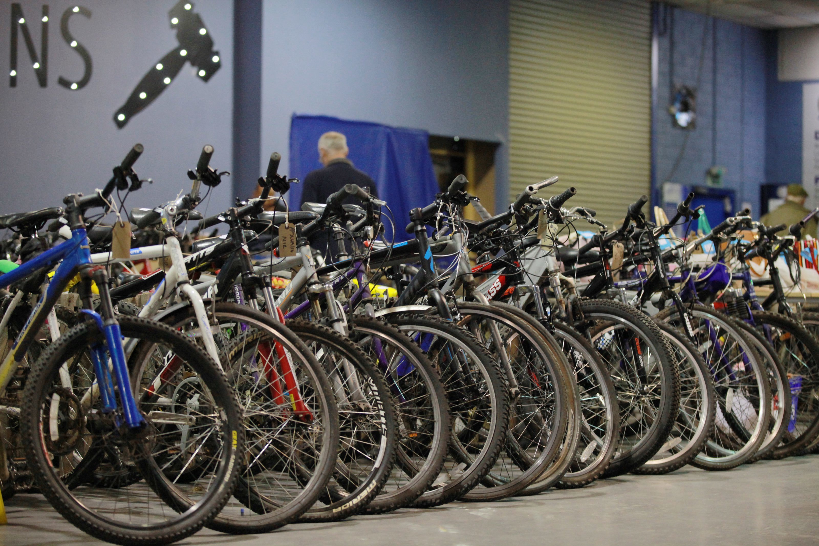 Rows of bikes on sale at a Police Scotland lost and found property auction.