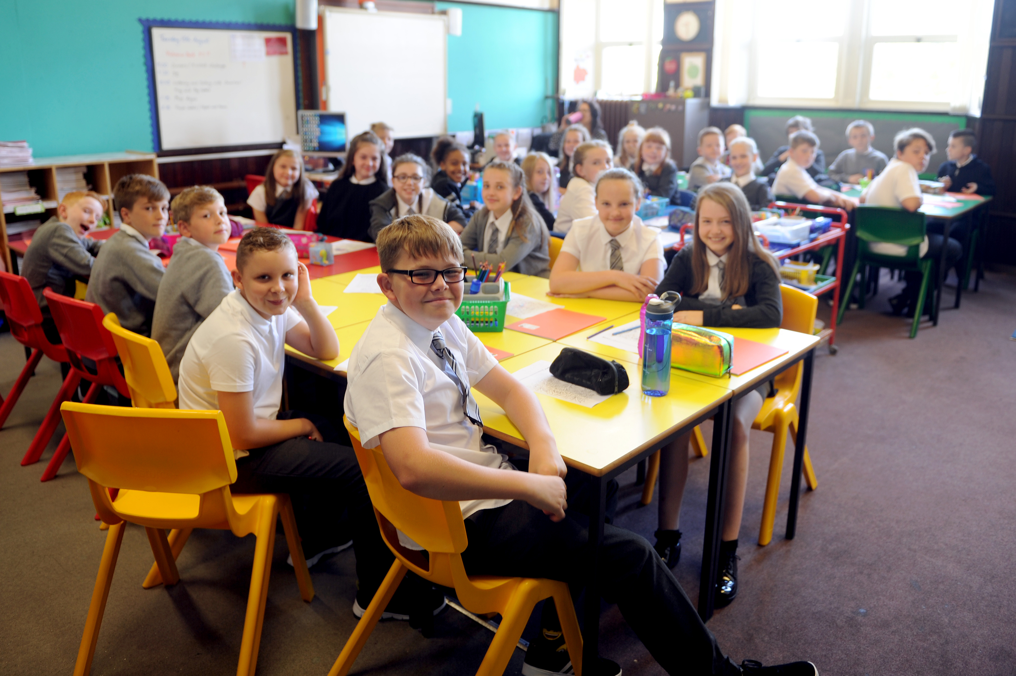 Primary seven students at Ancrum Road Primary were among those to return to class.