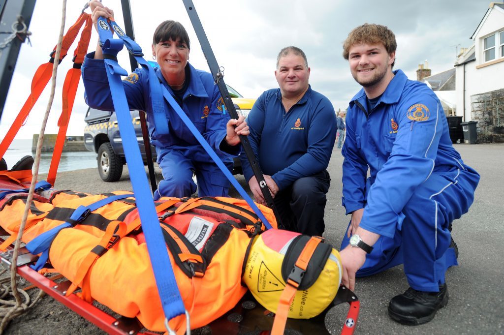 Stonehaven Coast Guards - Dawn Milroy, Colin Moir and Stuart Moir.