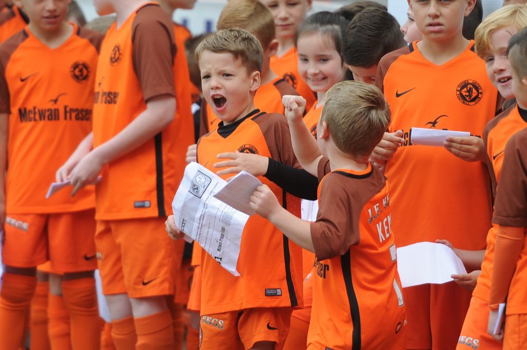 Excited faces before the 'Biggest Home Game', Tannadice.