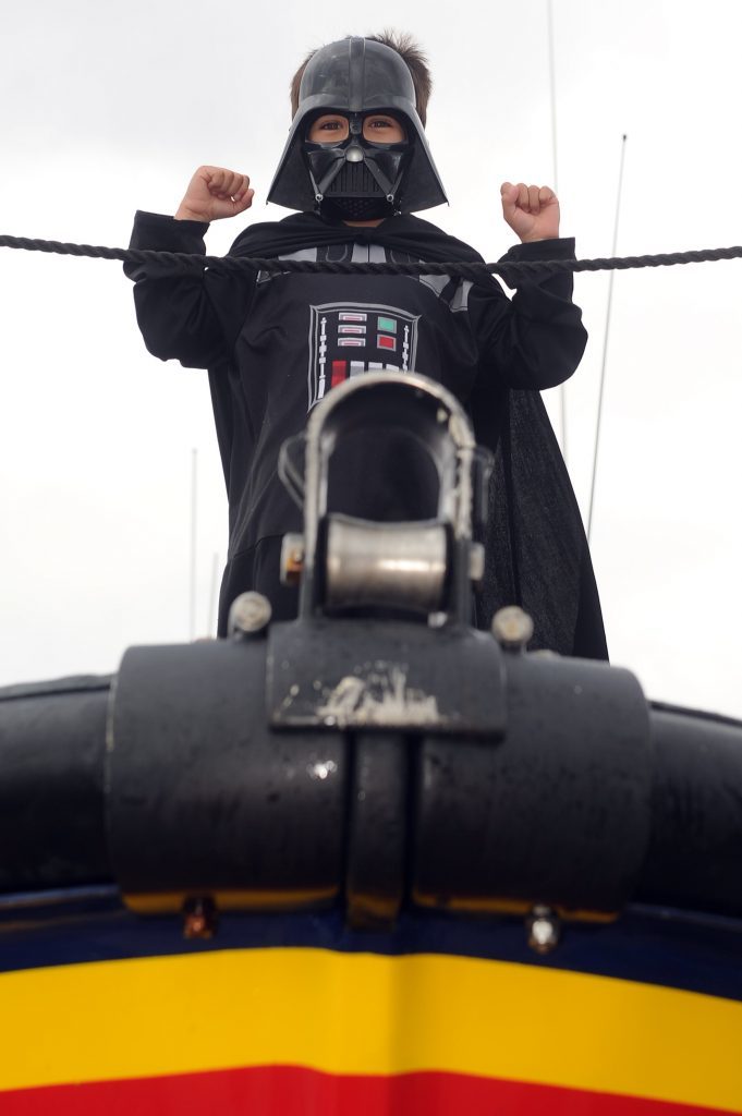 The force is strong with this one - Jess Hirst (5) went with the Darth Vader effect on the Arbroath Lifeboat.