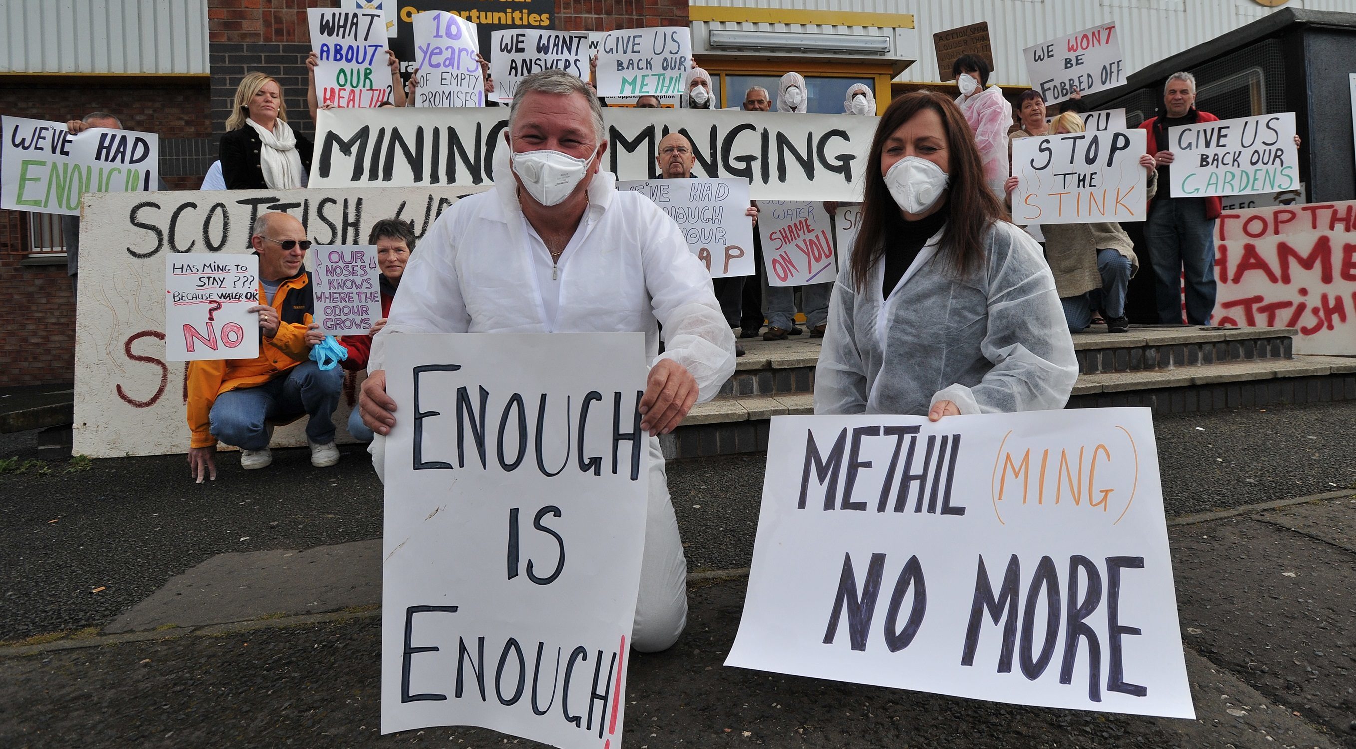 Methil ming protesters lobbied a meeting with Scottish Water in 2012