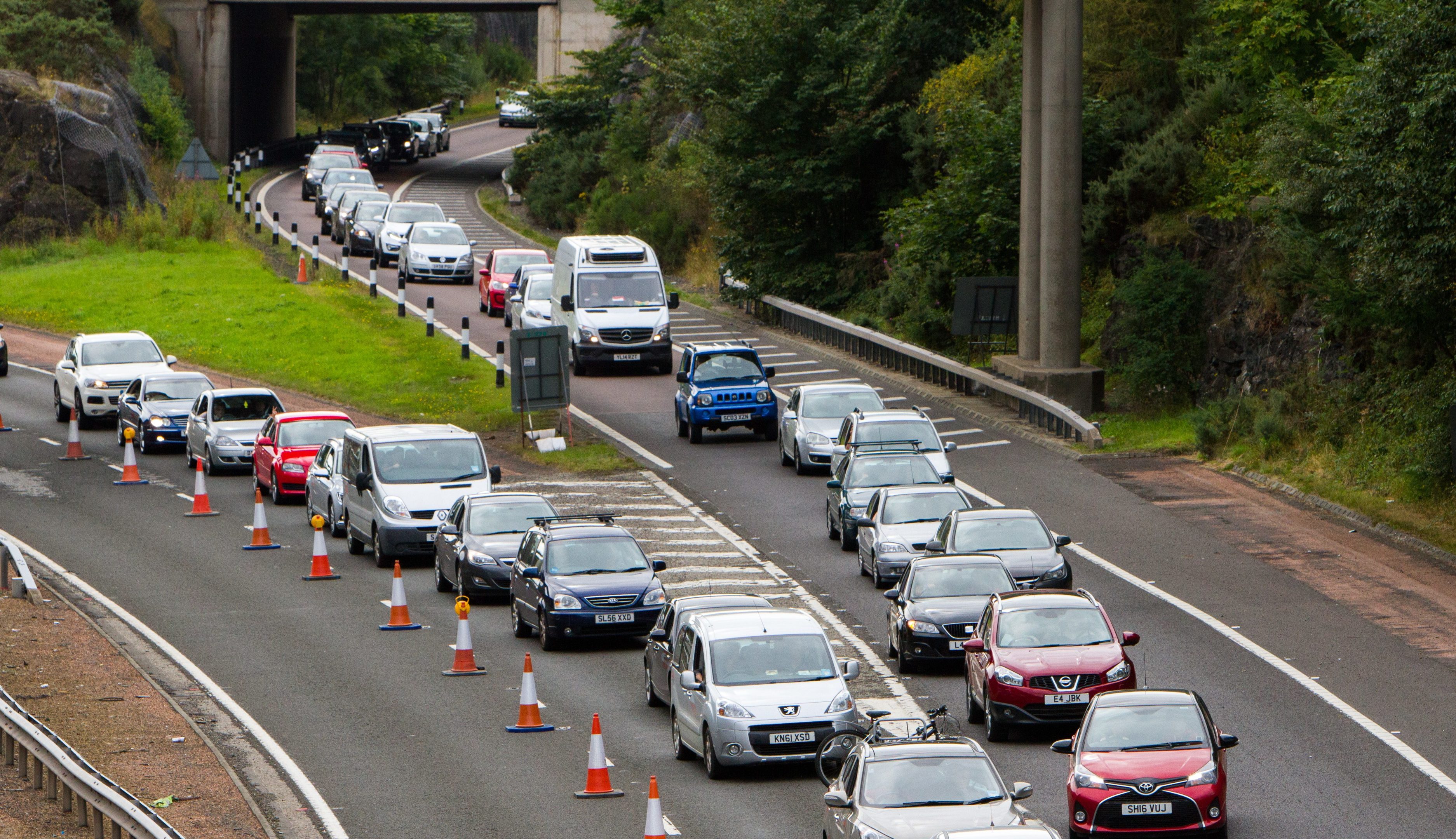 Roadworks at the Friarton Bridge, Perth, earlier this year.