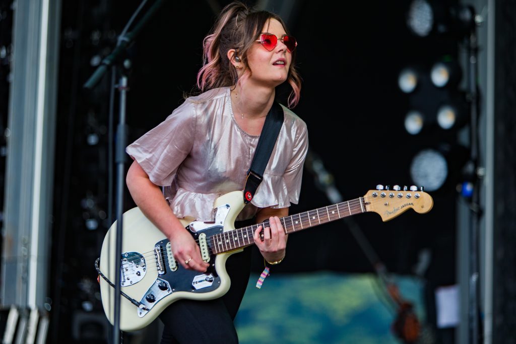 Honeyblood performs on the Mardi Gras Stage