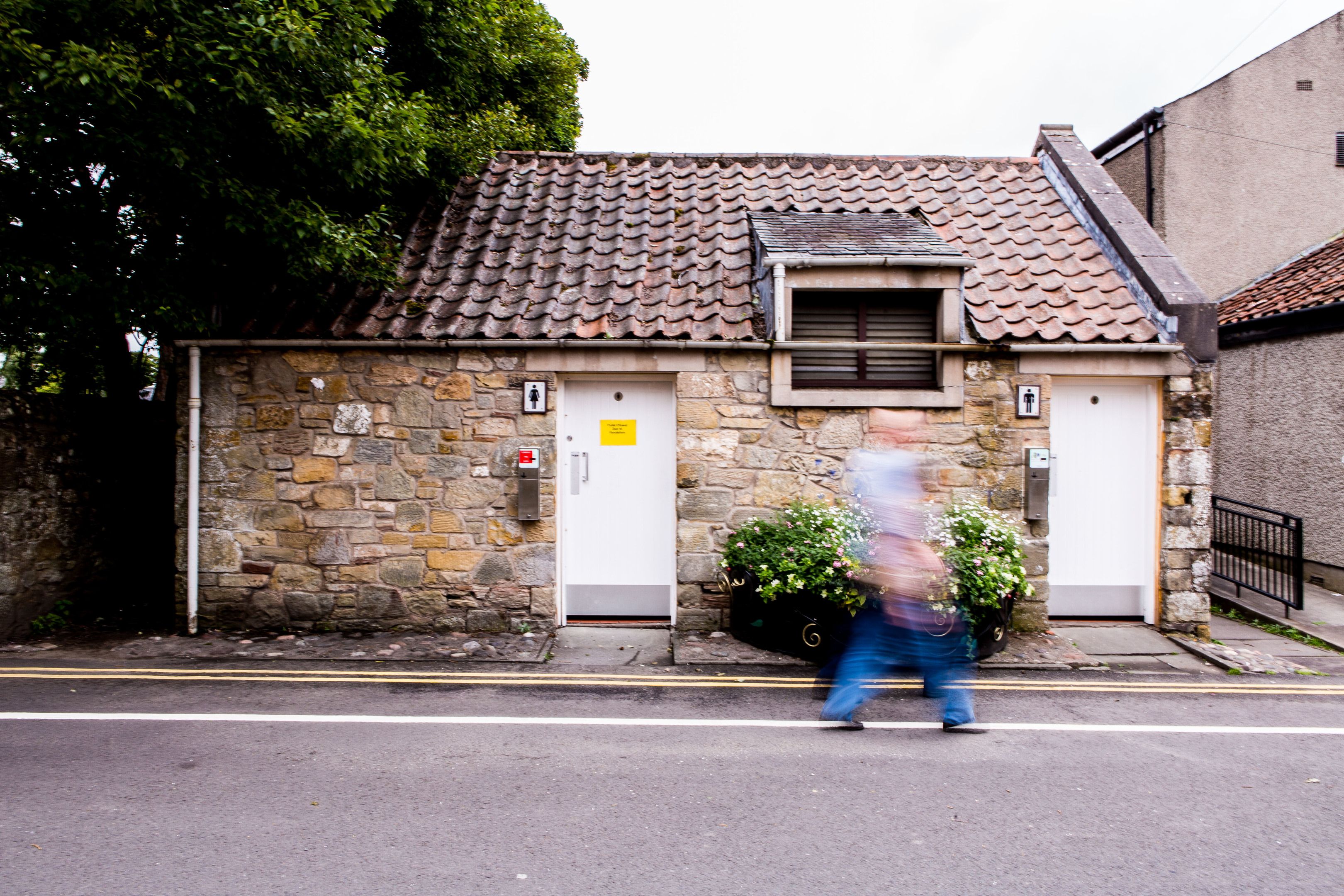 The public toilets in Falkland were closed due to vandalism.