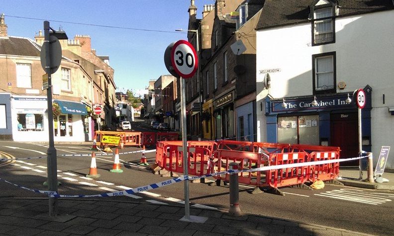 Work is under way on sinkhole in Wellmeadow, Blairgowrie.