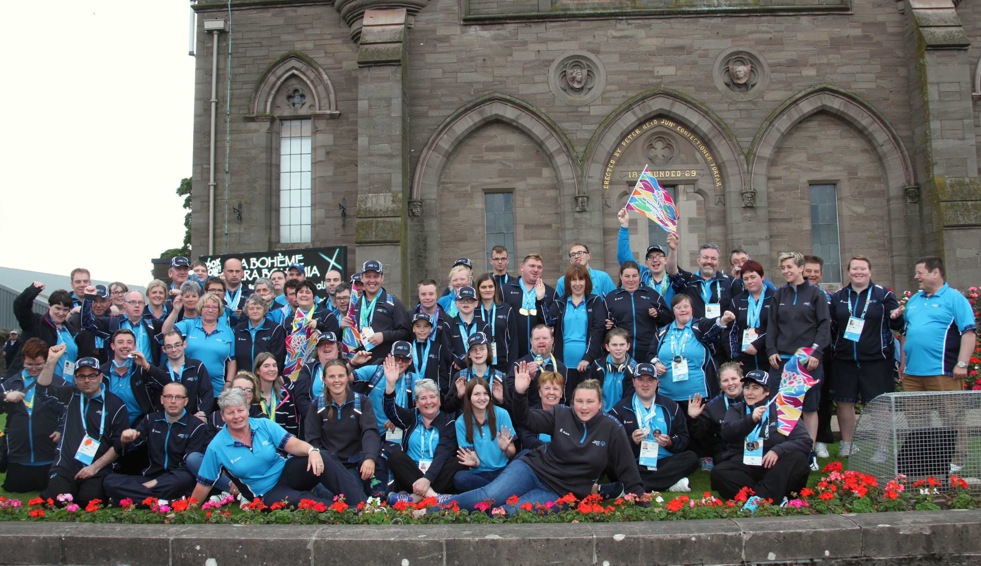 Some of the Tayside Special Olympics squad pictured outside Forfar's Reid Hall.