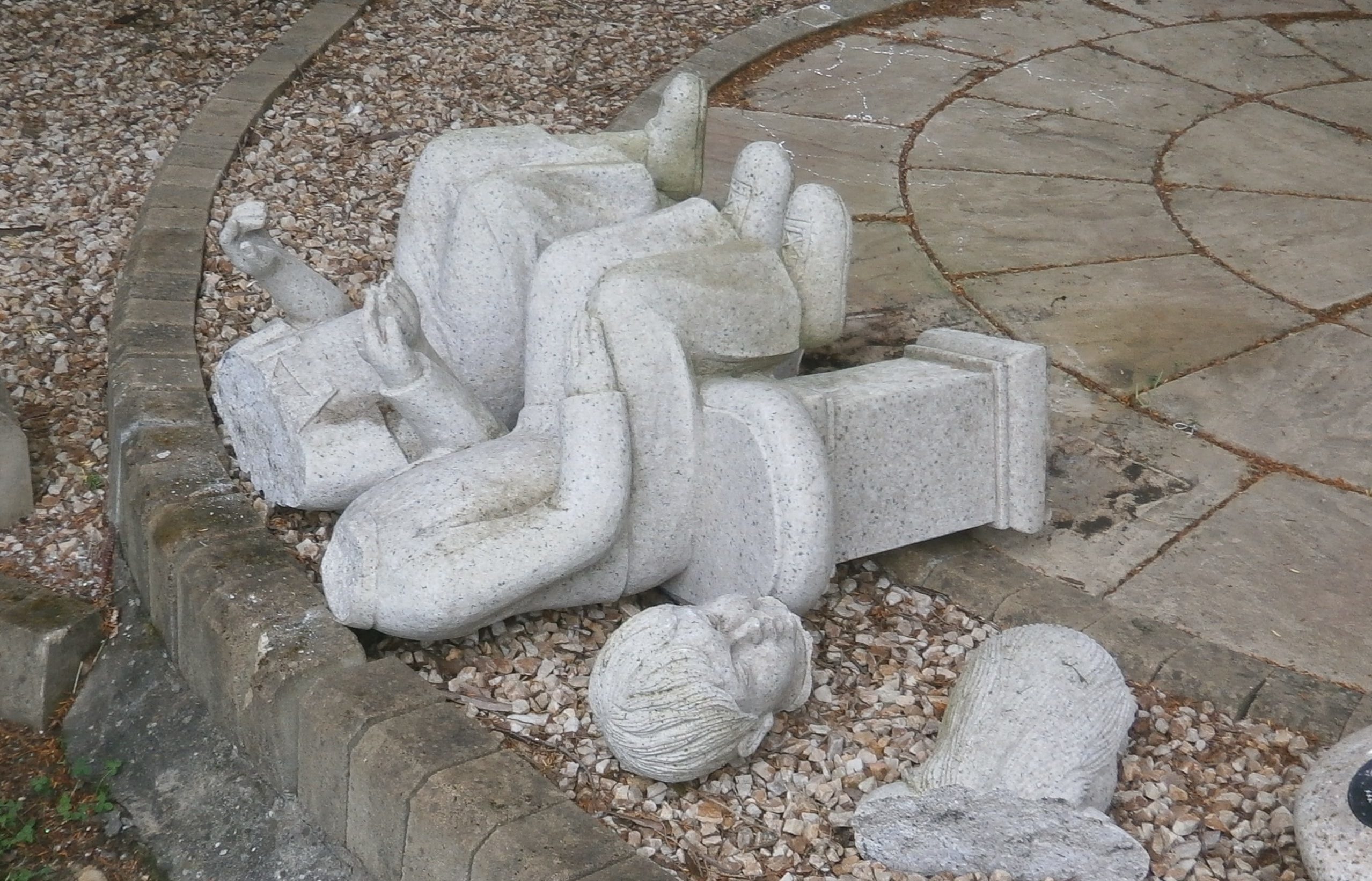 The vandalised memorial at Perth Crematorium.