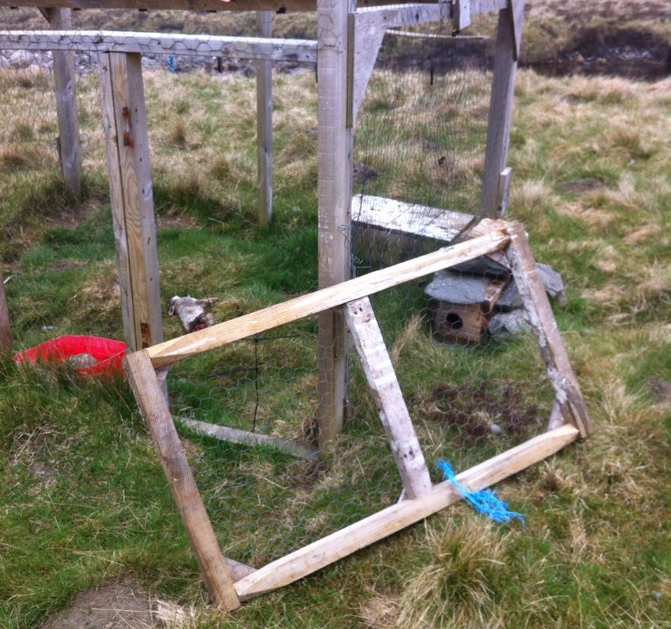 Damage caused to a legal predator control trap on an Angus moor,.