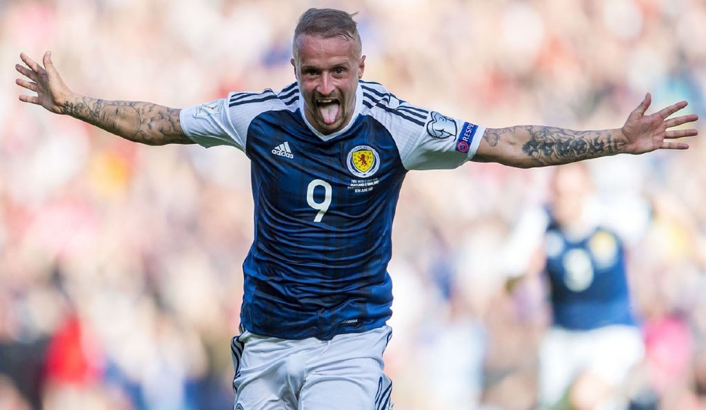 Scotland's Leigh Griffiths celebrates his first goal against England