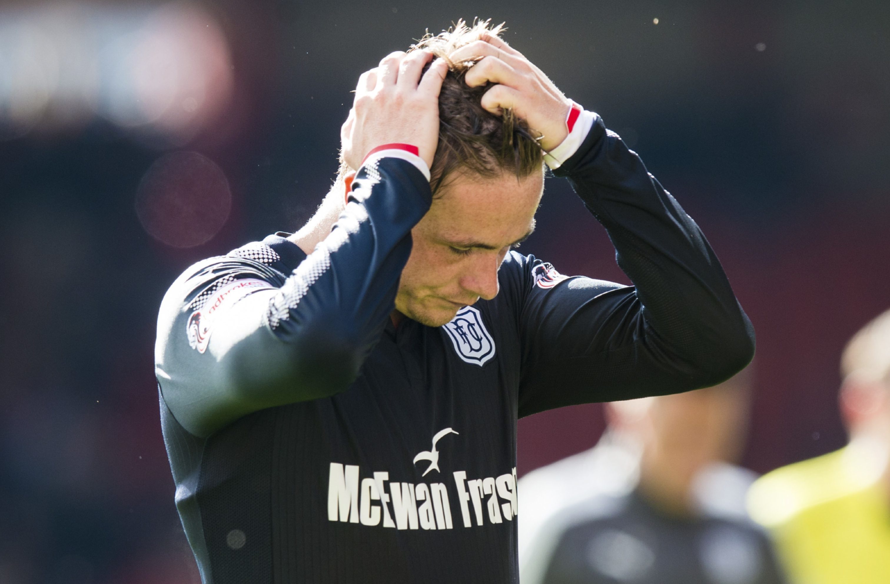 Scott Allan at full-time at Pittodrie.