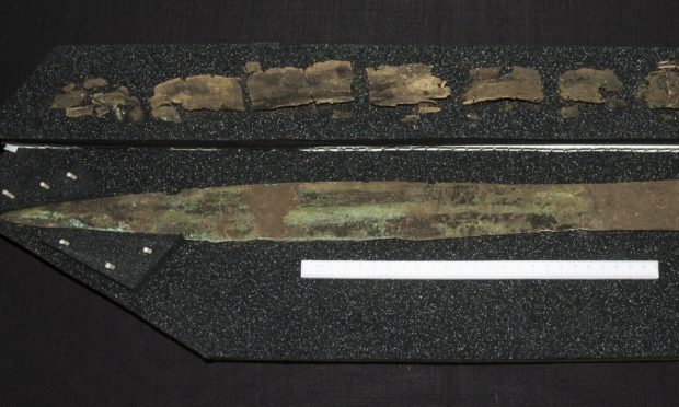 The Bronze Age sword discovered at Carnoustie.