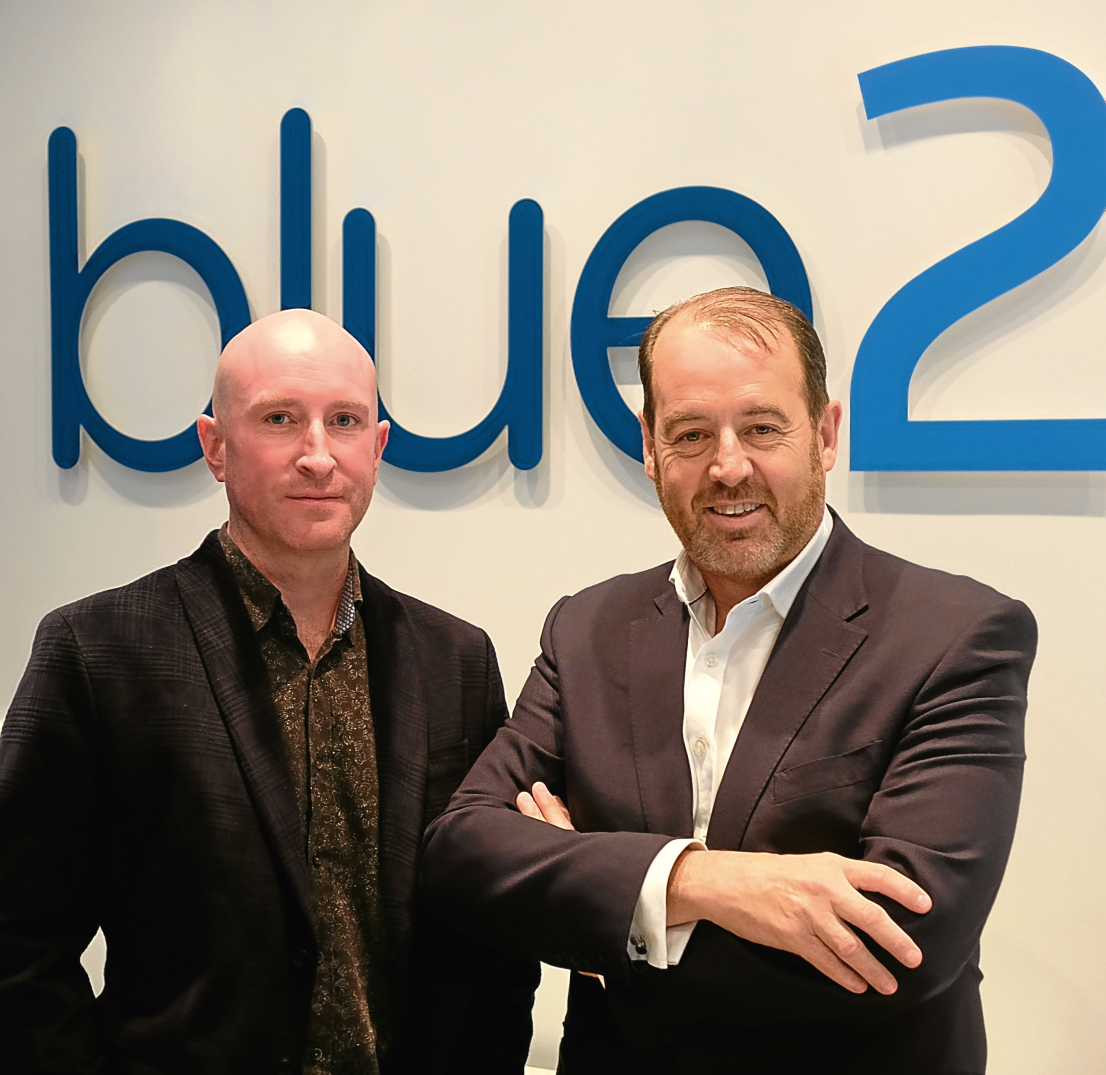 Chris Gilchrist and Scott McCallum at the Blue2 Digital offices in Broughty Ferry