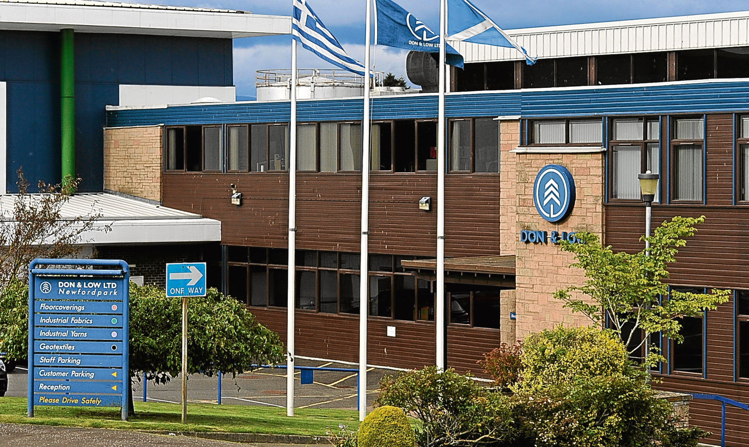 Don and Low's factory in Glamis Road, Forfar.