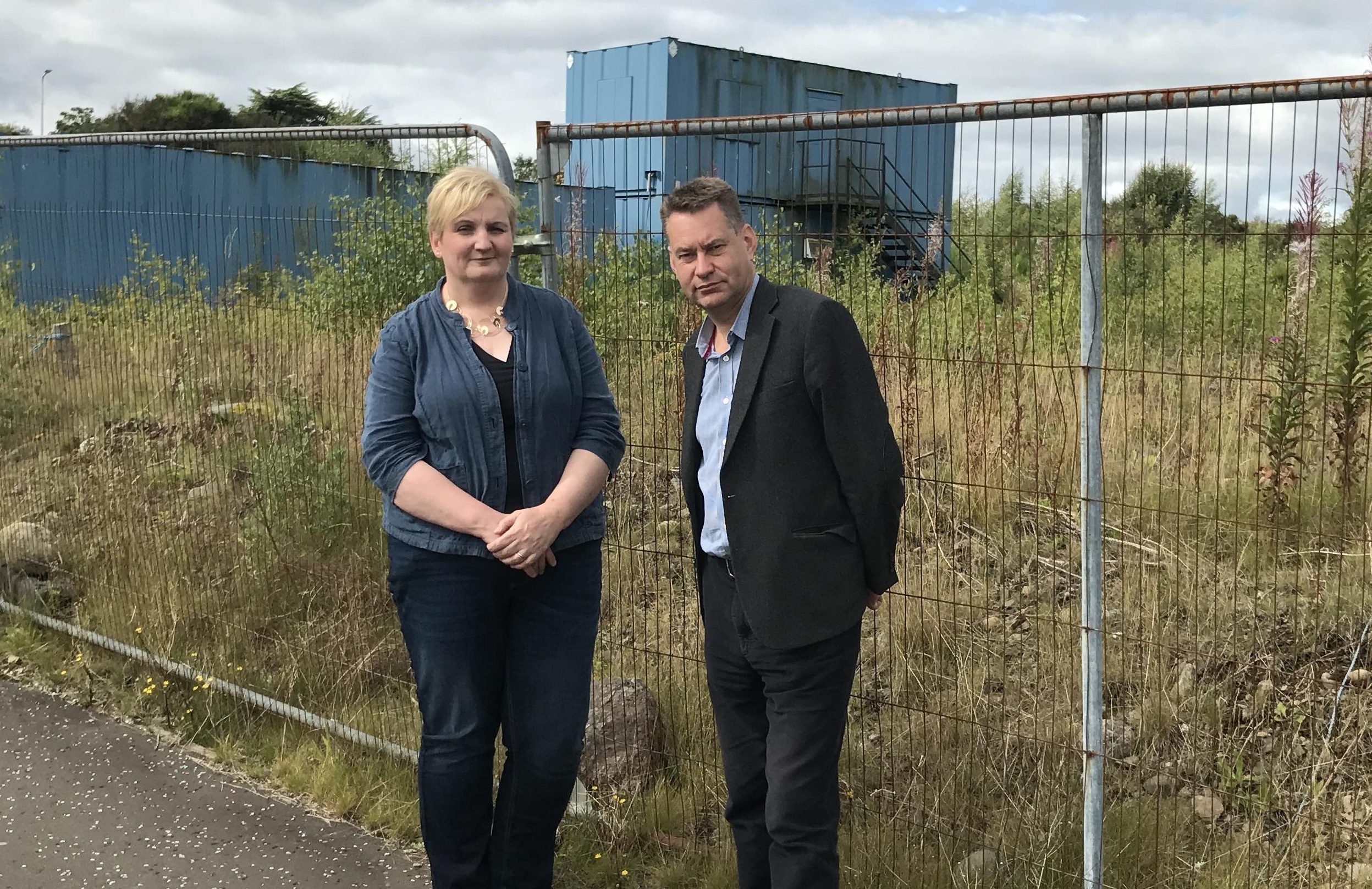 Councillor Caroline Shiers and Murdo Fraser MSP at the Blairgowrie site.