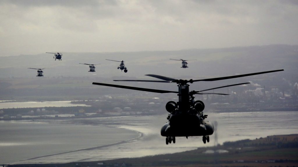 VIDEO Epic footage shows fleet of military helicopters soaring above Fife