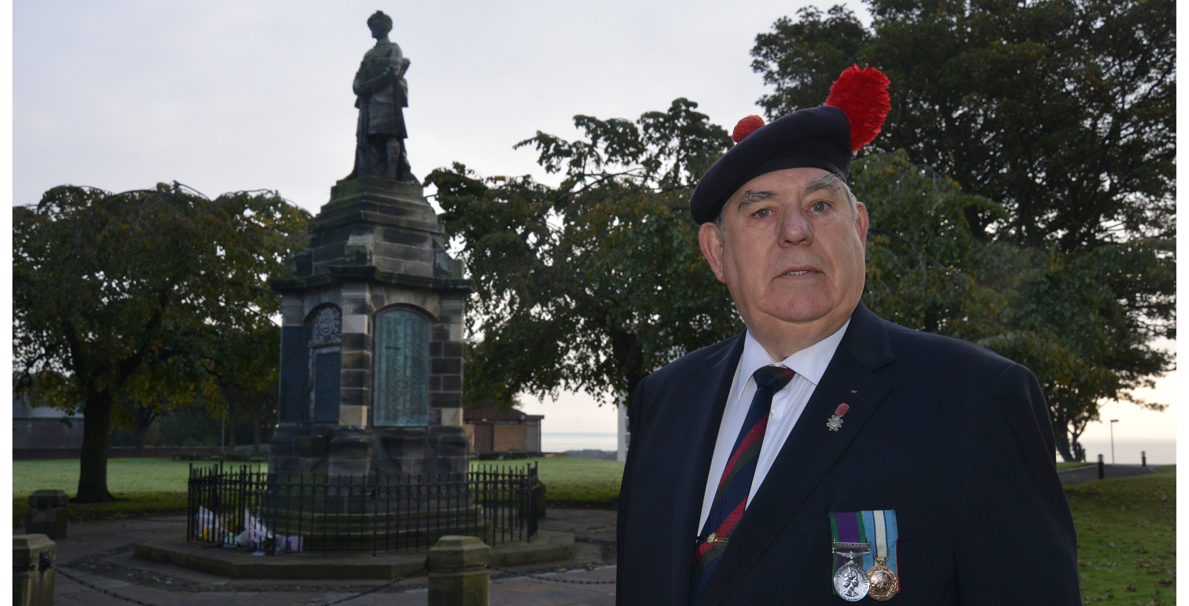 Rob Scott pictured at Methil war memorial