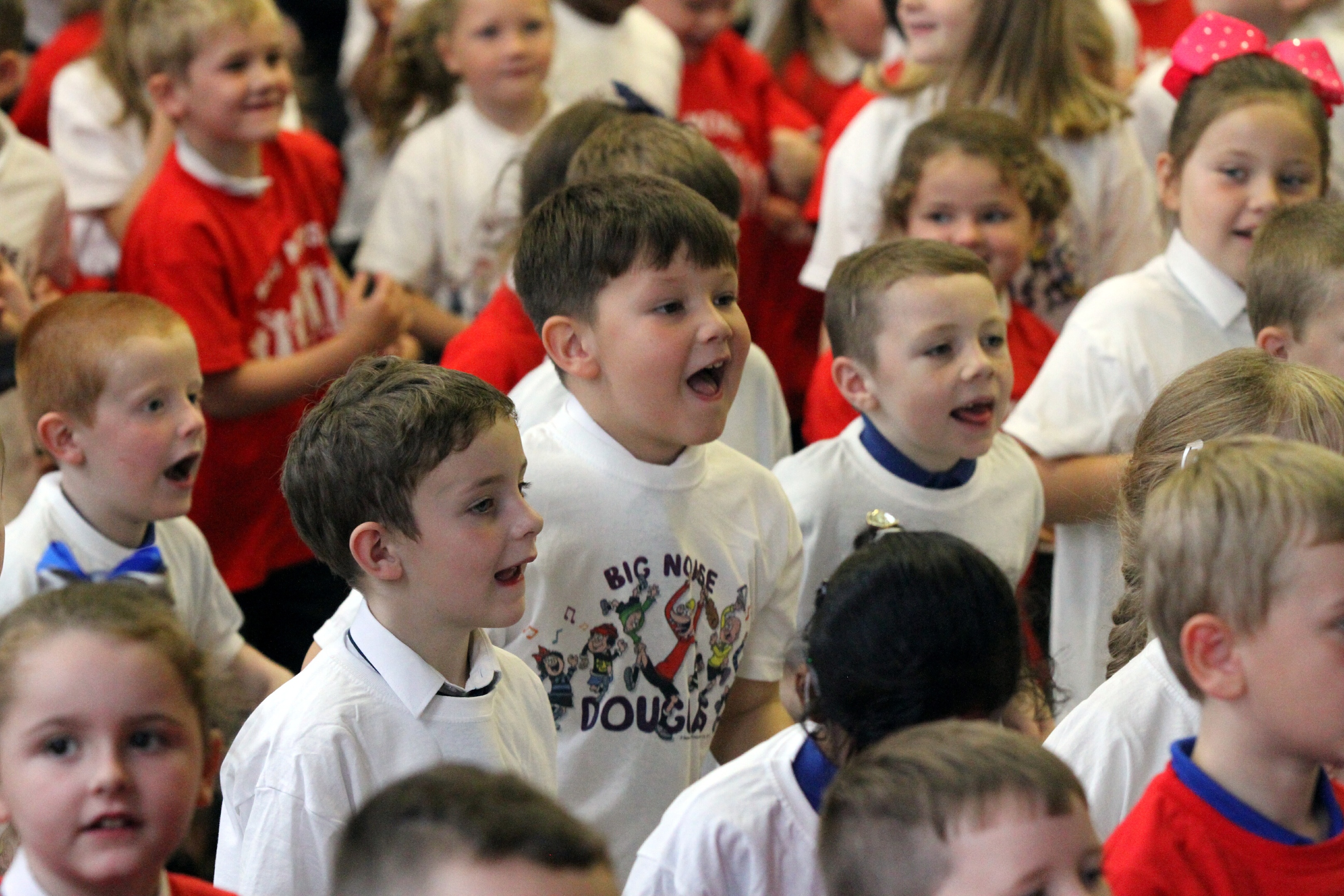 Excitement among the pupils the the Big Noise Douglas launch.