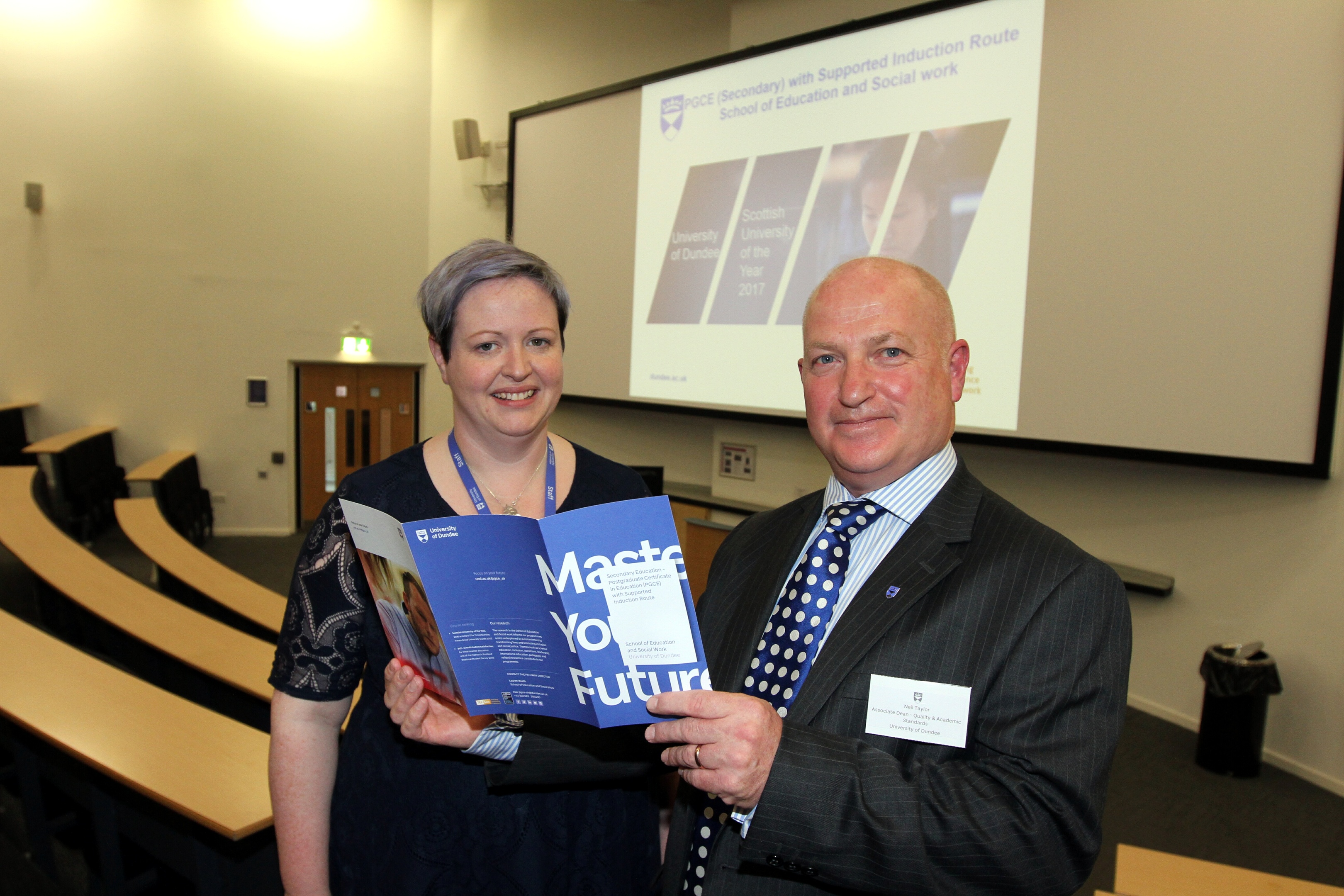 Lauren Boath (Pathway Director PGCE) & Neil Taylor ( Associate Dean - Quality & Academic Standards at University of Dundee,